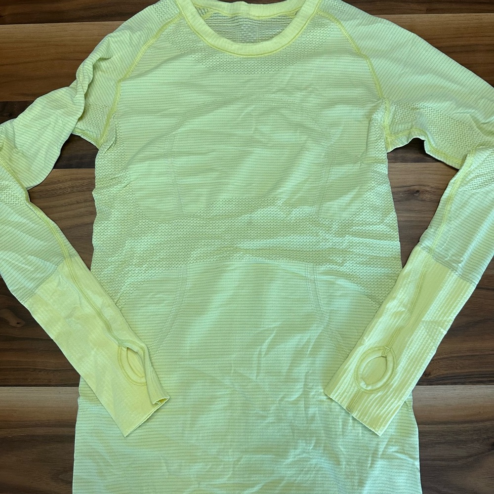 lululemon Yellow Shift Long Sleeve Top
